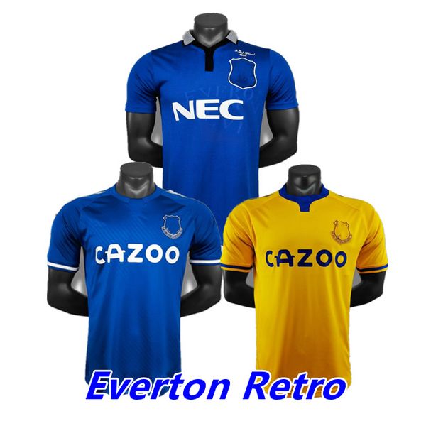 

1995 everton fc retro soccer jerseys ferguson calvert-lewin james 20 21 richarlison allan 1994 world cup football shirt pickford amokachi me, Black;yellow
