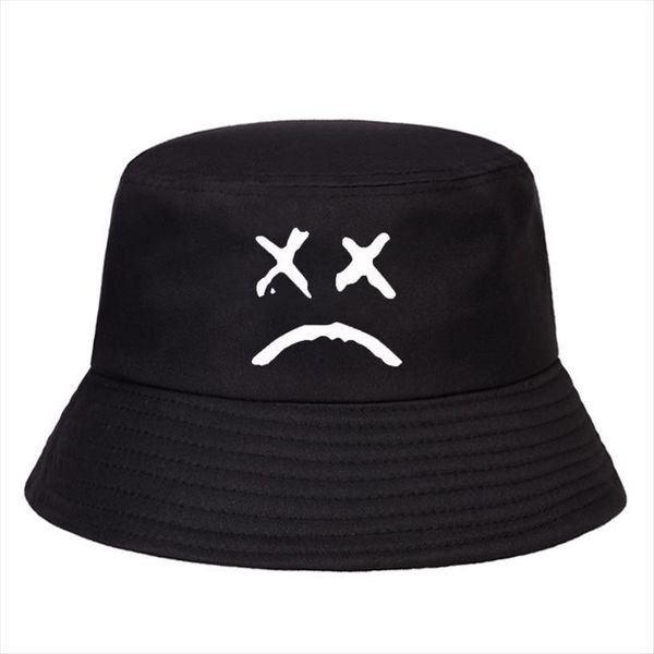 

fashion wild cotton fisherman hat crying face print bucket women mens panama outdoor fishing hats, Blue;gray