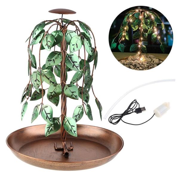 

garden decorations lxaf wrought iron simulation willow statue fountain light creative