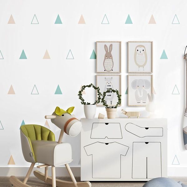 

wallpapers 10m length nordic wallpaper modern geometric triangle children's bedroom boys and girls korean paper roll home decor