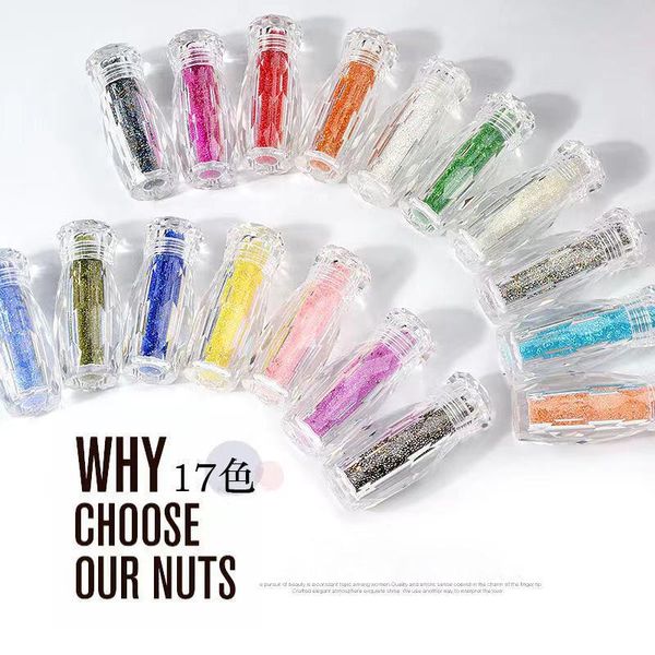 

nail art decorations glitter pixie nails crystal micro beads multicolor ab 3d rhinestone manicure accessories, Silver;gold