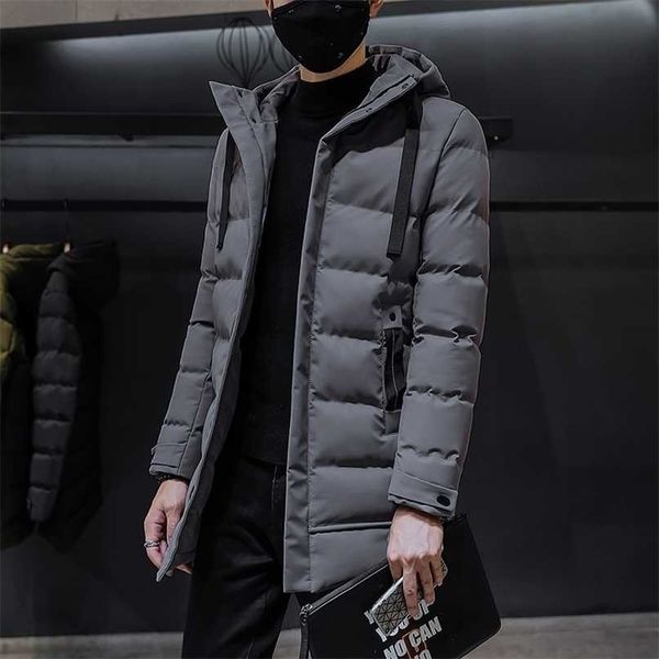

warm winter mens jacket coat hooded thick cotton parkas coats male fashion clothing casual zipper clothes 211204, Black