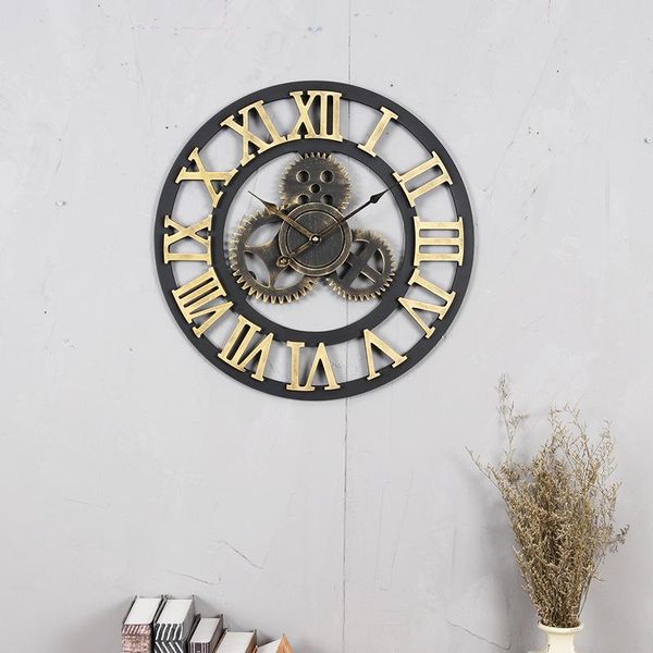 

wall clocks european and american retro gear clock living room dining hanging creative old stereo wy112804