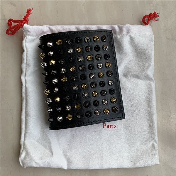 

the fashion leather short rivet wallet men's and womens same hasp bills change a certificate holder trend simple leisure card package p, Red;black