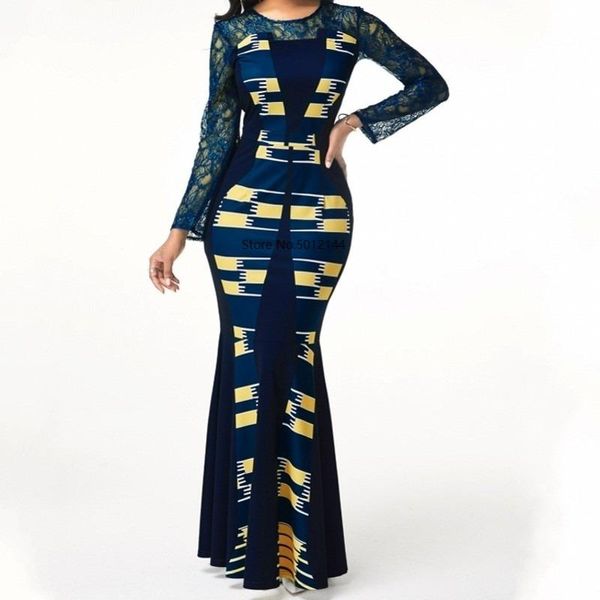 

african dress for women 2021 casual plus size slim patchwork lace maxi dresses elegant long 5xl 4xl africa clothing ethnic, Red