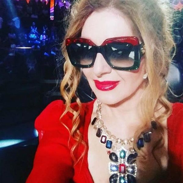 

hbk luxury italy oversized square sunglasses women retro brand designer big frame sun glasses female green red oculos 2020, Silver