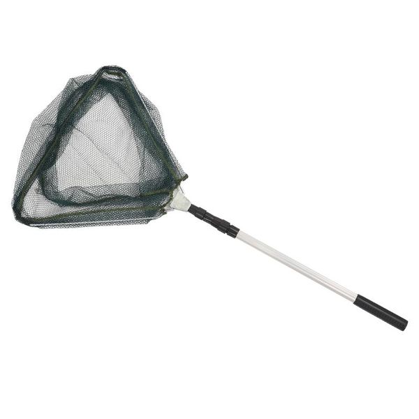 

fishing accessories hlby-triangular folding landing net aluminum 3 section extending pole handle green