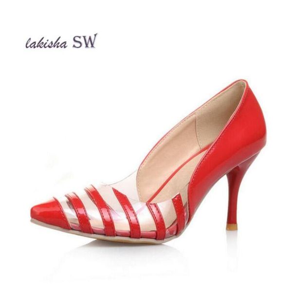 

plus size 46 women fashion shoes high heels thin woman pumps elegant spring autumn slip on non-slip ladies dress, Black