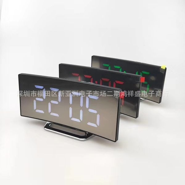 

creative digital el led mirror bedside electronic alarm clock
