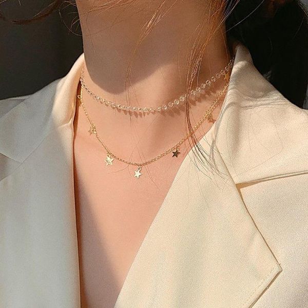 

chokers tenande bohemian beads stars chain necklaces women fashion summer jewelry for female valentine's day gifts bijoux, Golden;silver
