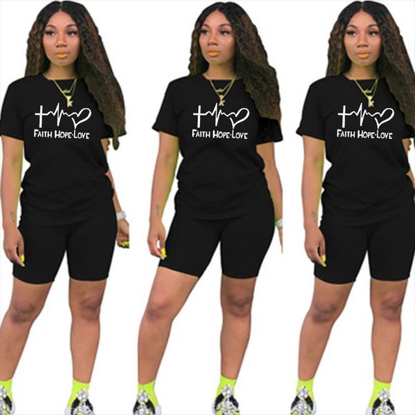 

summer letter t shirts womens tracksuits and shorts tracksuit outfit fashion casual woman 2 piece set sportwear biker suit, Gray