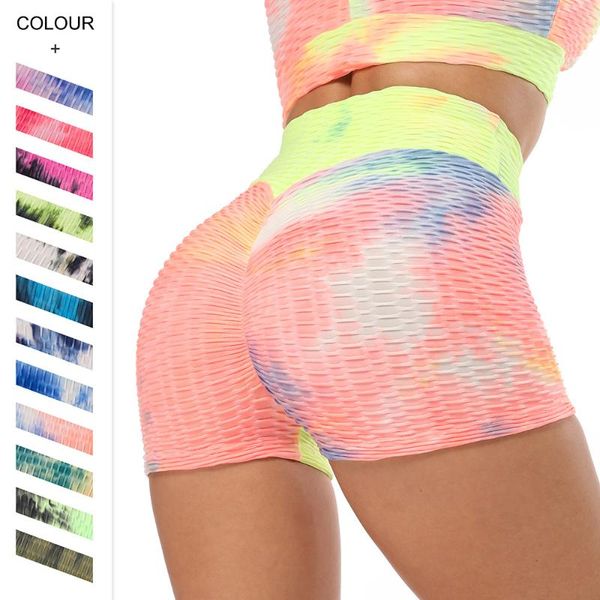 

yoga outfits sport shorts for women fashion printed push up ladies workout running short fitness femme gym clothing, White;red