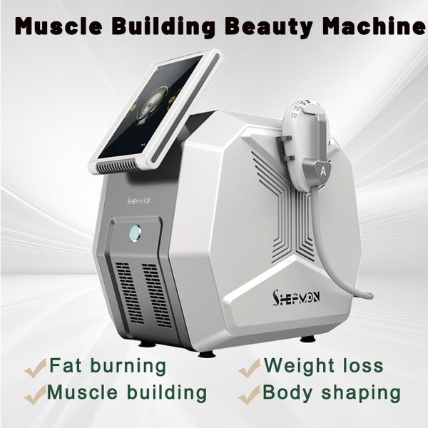 

portable sculpting machine weight loss body slimming fat burning muscle bulding equipment 2 applicators working