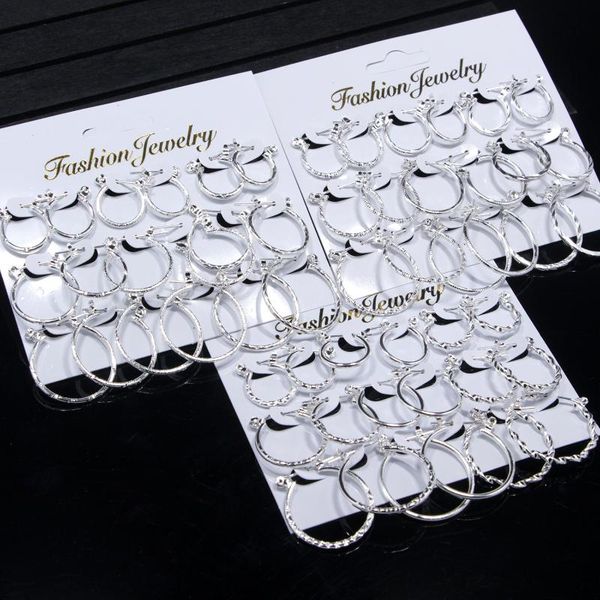 

hoop & huggie est wholesale 27pair/set small cute gold silver color round circle earrings set for women steampunk jewelry, Golden;silver