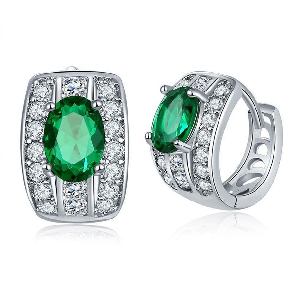 

hoop & huggie yjgs punk style earrings for women girls hyperbole hollow design large crystal zircon full pave huggies earring jewelry, Golden;silver