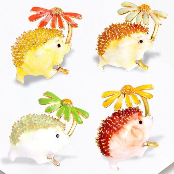 

pins, brooches hedgehog cattle brooch fashion for women animal jewelry funny winter design, Gray