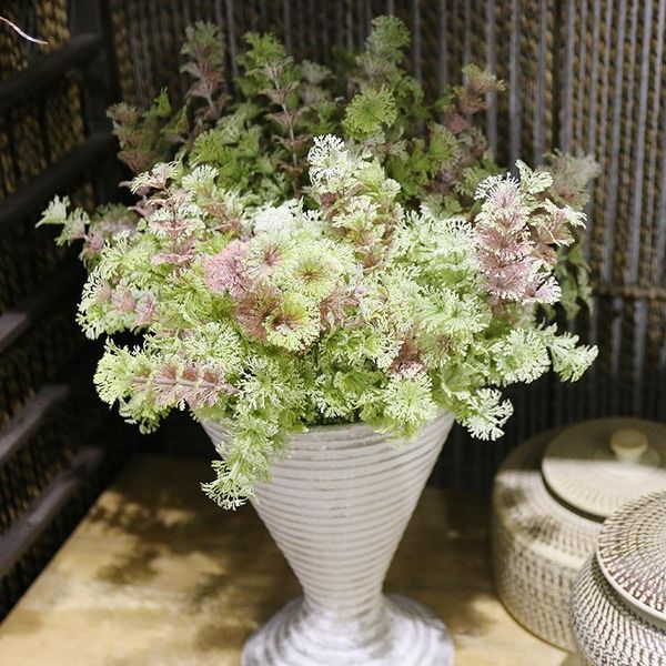 decorative flowers & wreaths meldel artificial plant 7 forks imitation plastic ferns grass green leaves fake plants for home party garden ou