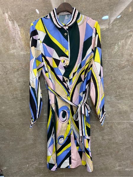 

dresses shirt spring summer style woman turn-down collar geometric print long sleeve casual xxl, Black;gray