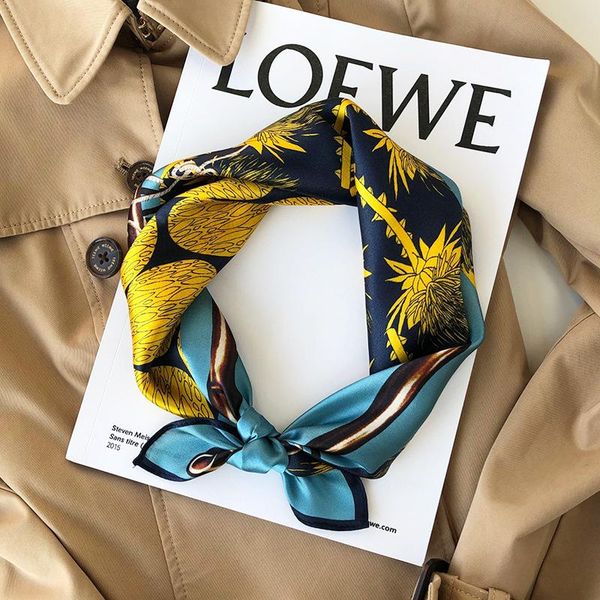 

scarves hedgerow on story silk scarf autumn jing dian lan satin fashion small square, Blue;gray