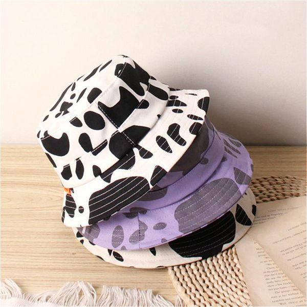 

kids baby bucket hats summer boys girls leopard print short brim uv protection caps children fisherman 2-6y &, Yellow