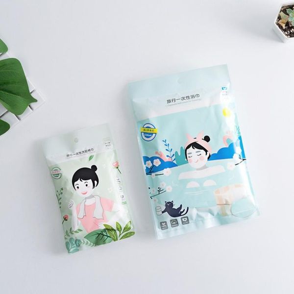 

towel 2pcs disposable face care bathing shower dry towels portable boxed travel non-woven compression washing
