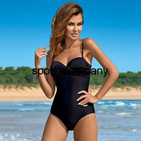 2021 schwarz Badeanzug Frauen Ein Stück Sexy V-ausschnitt Bademode Europäischen Klassische Badeanzug Sommer Strand Tragen Mujer Bodys