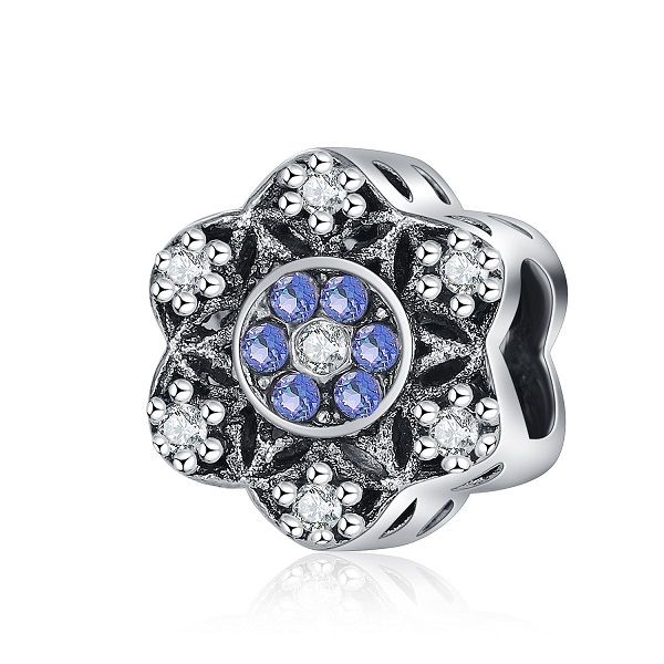 

fits pandora original bracelets 20pcs silver snowflake charms beads silver charms bead for women diy european necklace jewelry, Black