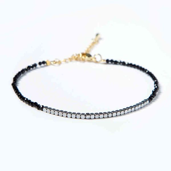 

fashion jewelry 2mm sier hematite black beads bracelet, Golden;silver