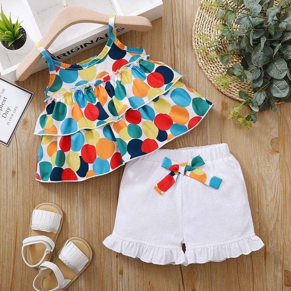

clothing sets toddler kids baby girl summer color suspender and white shorts clothes suit set conjunto niÃ±a