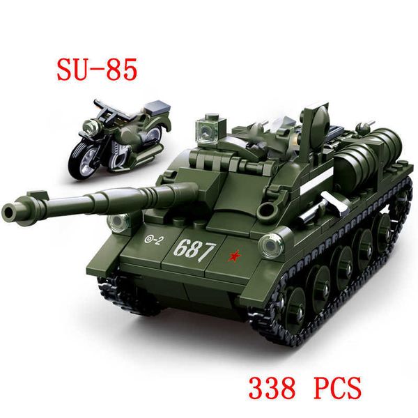 

2021 new military tank sets ww2 germany us t34 model building blocks kits army world war 2 1 i ii panzer vehicle armored toys y0808