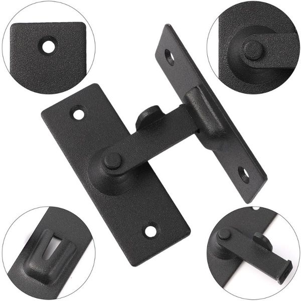 

1pc black barn door lock 90 degree for bathroom cabinet drawer fishing hooks