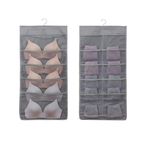 

storage bags 15/24/30 pockets hanging bag double-sided clear with rotatable hook bathroom underwear organizer