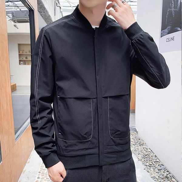 

men's jackets coat, spring autumn jacket, boys' casual, korean fashion, young students' loose windproof and handsome clothes, Black;brown