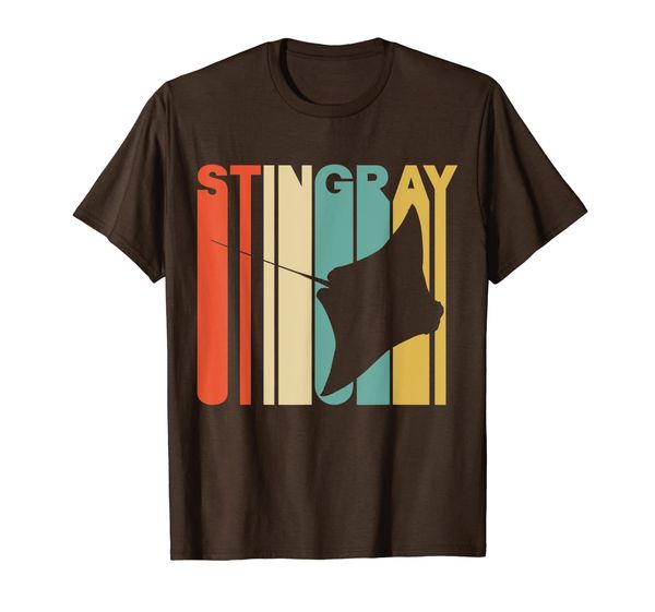 

vintage style stingray silhouette t-shirt, White;black