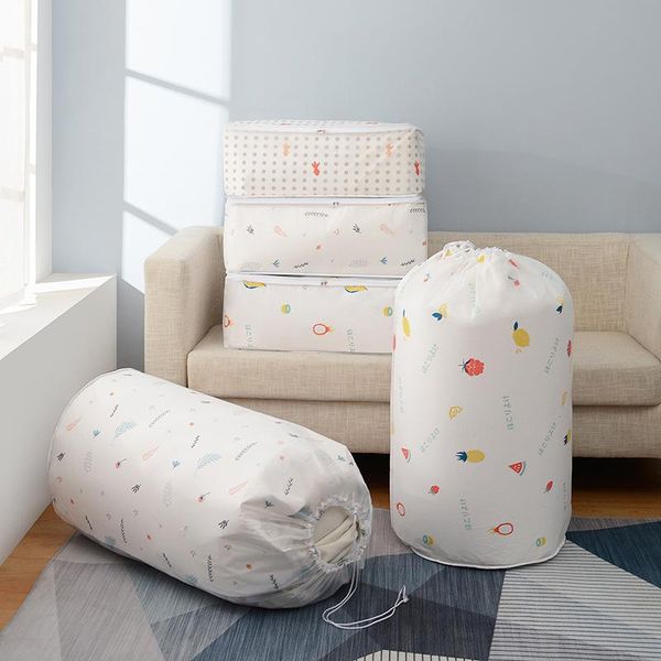 

bundle peva cotton is packed bag round rope finishing moving clothes packing quilt collection moisture-proof storage bags