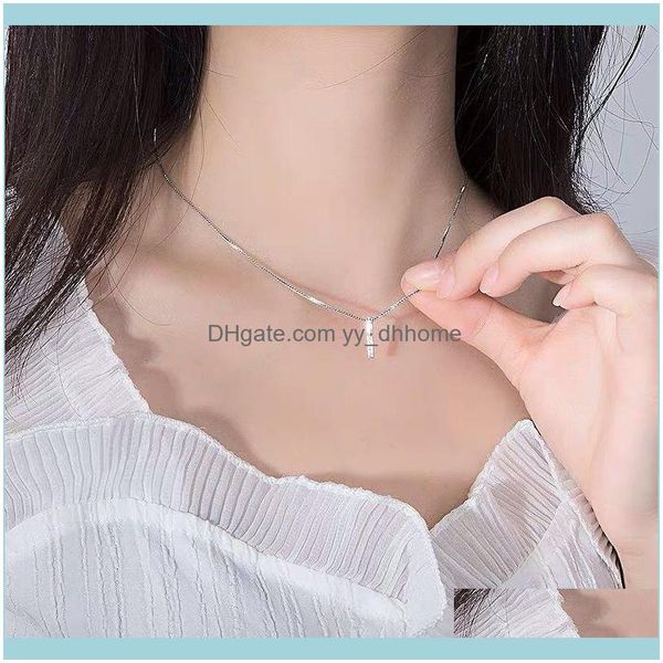 

necklaces & pendants jewelryselling zircon long strip necklace simple geometric cubic choker shiny exquisite clavicle chain for women choker, Golden;silver