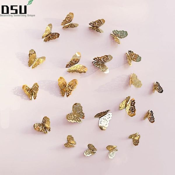 

creative 3d hollow-out butterfly wall sticker elegant metal texture mural wallpaper for living bedroom decoration wallpapers