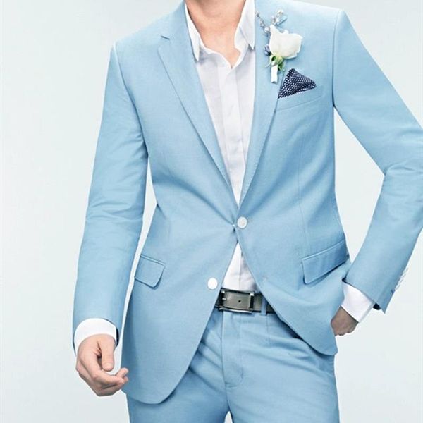 

men's suits & blazers 2021 tailor made fashion two button sky blue lapel loose style men slim fit for wedding dinner party sets (jacket, White;black