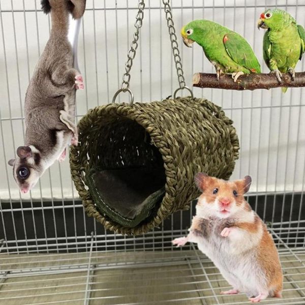 

bird cages parrot nest hammock hanging cage bed toy warm hamster house ornament decoration natural water plant material pet