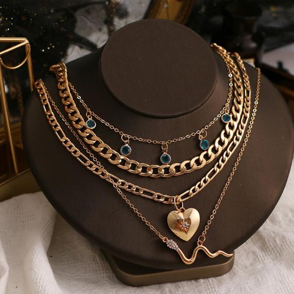 

pendant necklaces fnio punk snake necklace golden color women neck jewelry statement pouplar 2021, Silver