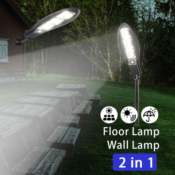 

solar lamps cob led light outdoors pir motion sensor wall lamp floor street ip65 waterproof power sunlight garden decoration