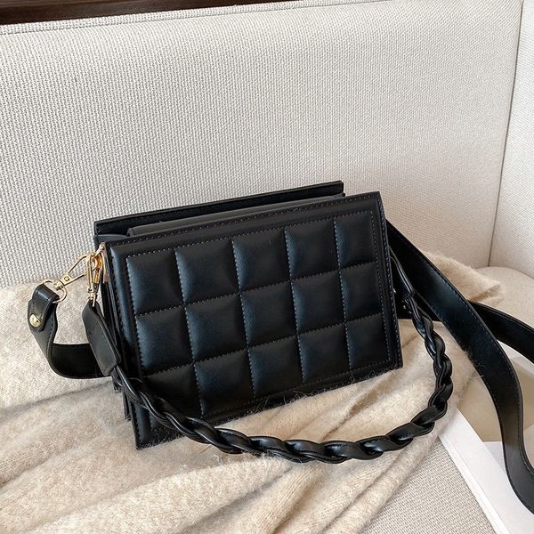 

pure color ladies shoulder bag 2021 luxury pu design built-in mezzanine long shoulder strap party exquisite girl messenger bag