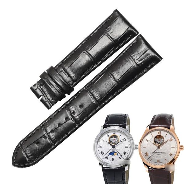 

watch bands wentula watchbands for fc-310 calf-leather band cow leather genuine strap, Black;brown