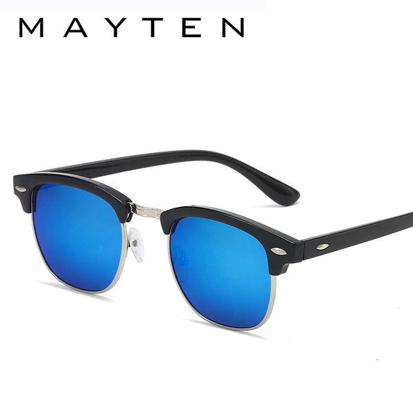 

rice nail color film 3016 trend half frame metal reflective sunglasses