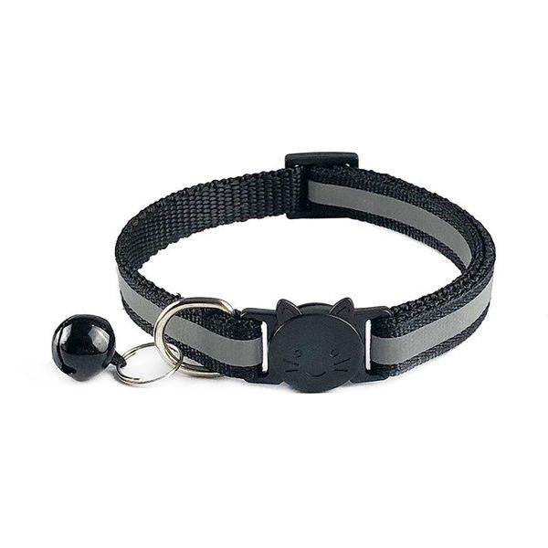 

cat collars & leads safety breakaway collar 12 colors reflective nylon pet puppy small dog kitten with colorful bell 19-32cm 1.0cm