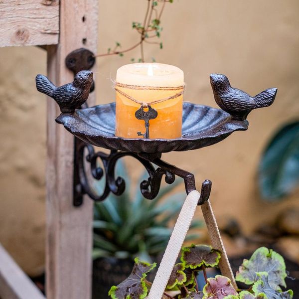 

candle holders candlestick cast iron crafts hook tray holder wall sconce garden decoration