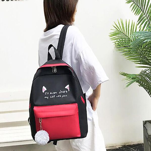

backpack wild fashion student student's junior high school bag pencil shoulder tote 4pcs#g30