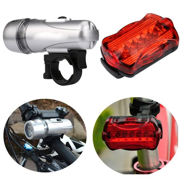

waterproof 5 led lamp bicycle bike front head light + rear safety outdoor cycling lamp#40 lights