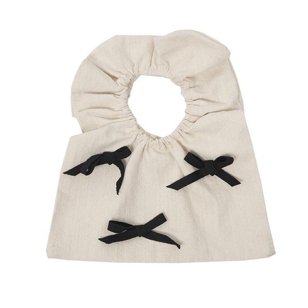 

hand-held underarm bag female cloud fold bow french stick canvas handbag pleated handle sweet simple shoulder bags