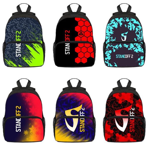 

backpack 3d print standoff 2 12/16inch children shooting war game book bag kindergarten back to school gift boys girls travelbag